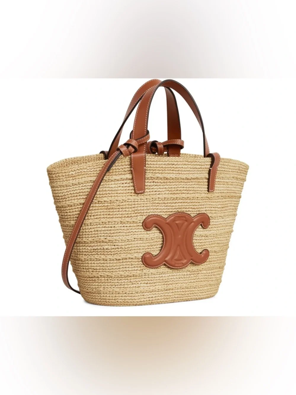 New Celine Teen Panier Raffia Tote Bag - Picture 2 of 4